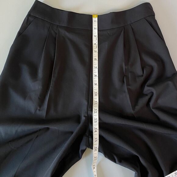 NWT Asos Black Pleated High Rise Dress Ankle Pant Women Sz 10 Tapered Pockets - Picture 11 of 12